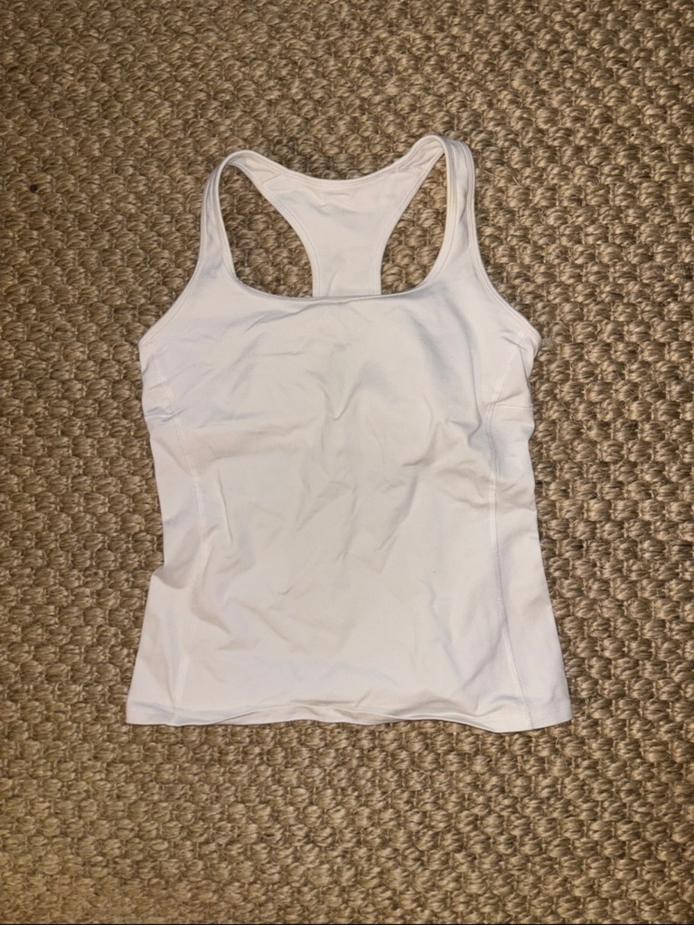 Women’s White Racerback Tank Top — Lightweight Performance Layer
